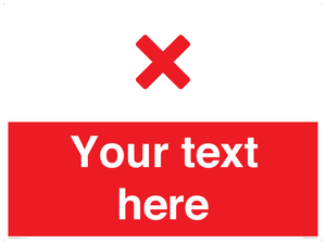 Custom red background, red cross sign